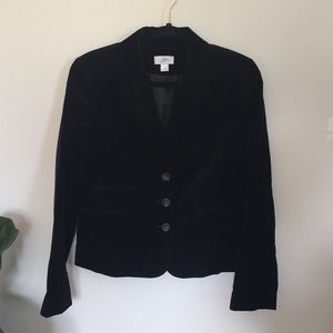 Classic Black Velvet Blazer Ann Taylor Sz 10